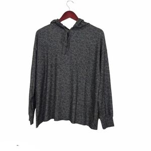 LNA Women's Heather Gray Oversized Hoodie Raw Hem